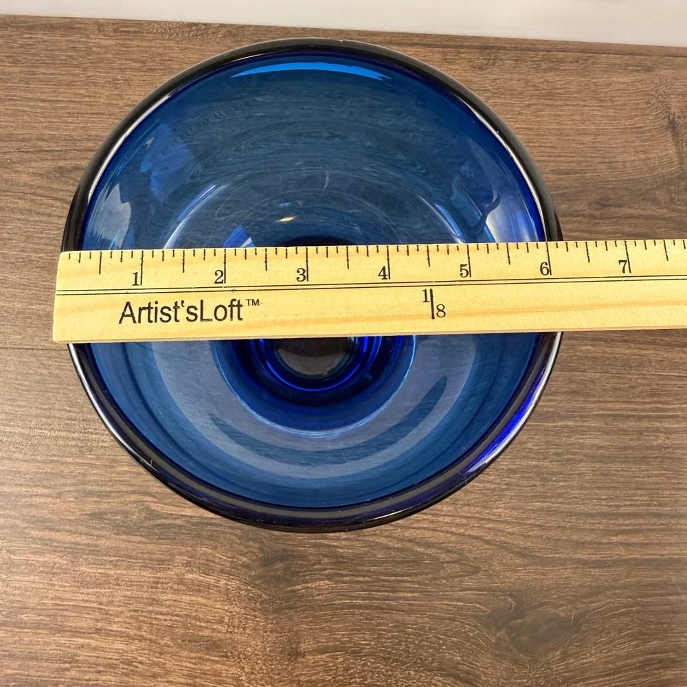 Blenko 596 Persian Blue Art Glass Vase Mid Century Modern - READ